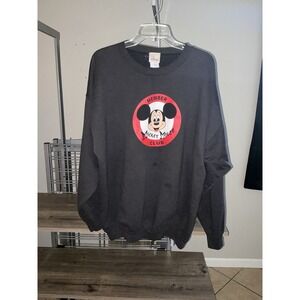 Vintage Disney Store Mickey Mouse Club Black Crewneck Sweatshirt XL